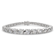Rosamund Round Cut Diamond Tennis Bracelet S-Link (8 ctw) - Nivetta